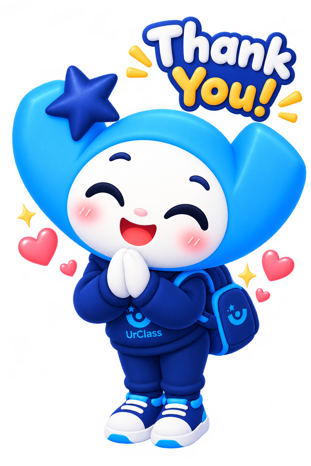 Maskot UrClass membungkuk terima kasih atas perjuangan para pejuang tryout